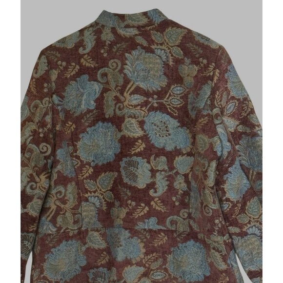 Portrait Women's Tapestry Floral Button Up Poly Rayon Jacket Vintage Size Lg NWT - Picture 4 of 7